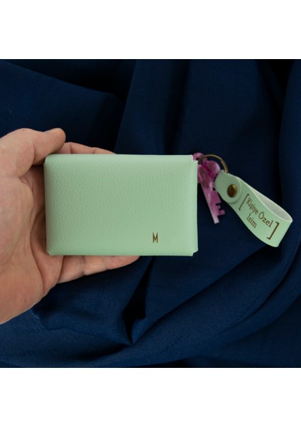 Açık Yeşil Renk Isme Özel Yüksek Kalite Bozuk Para Cüzdanı ve Anahtarlık Seti, Kişisel Aksesuar fırsatları