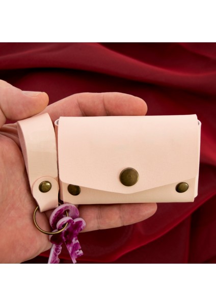 Pudra Renk Deri Cüzdan ve Anahtarlık Seti, Yüksek Kalite Hediyelik Ürün Seti indirimleri