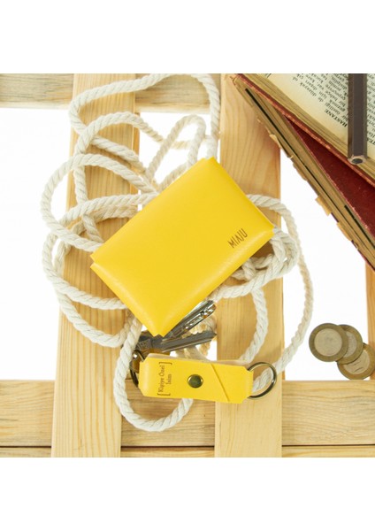 Sarı Renk Isme Özel Deri Cüzdan ve Anahtarlık Takım, Yüksek Kalite Aksesuar fiyatları