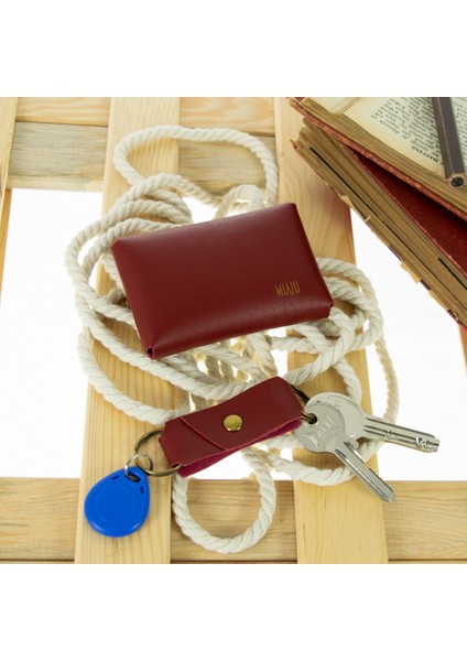 Bordo Renk Deri Cüzdan ve Anahtarlık Takımı, Yüksek Kalite Aksesuar fiyatları