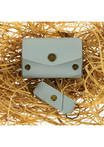 Gri Renk Deri Cüzdan ve Anahtarlık Takımı, Yüksek Kalite Aksesuar modelleri