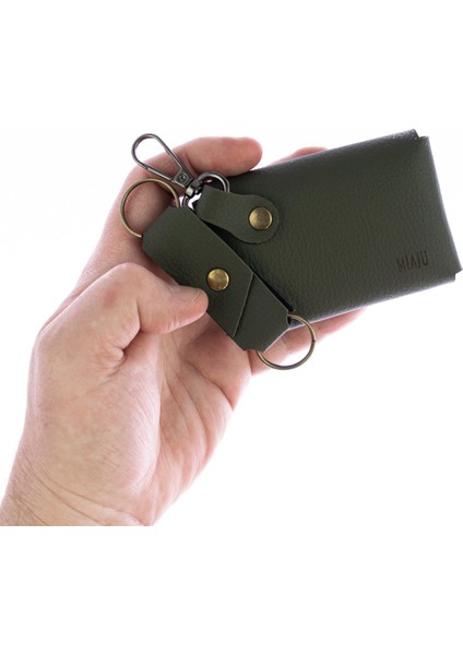 Yeşil Renk Deri Kancalı Bozuk Para Cüzdan Seti, Özel Günler Için En Iyi Hediye fiyatları
