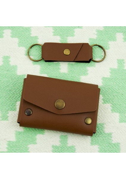 Kahve Renk Deri Cüzdan ve Anahtarlık Takımı, Yüksek Kalite Aksesuar fırsatları