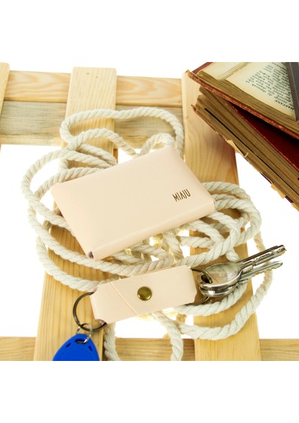 Pudra Renk Deri Cüzdan ve Anahtarlık Takımı, Yüksek Kalite Aksesuar fiyatları