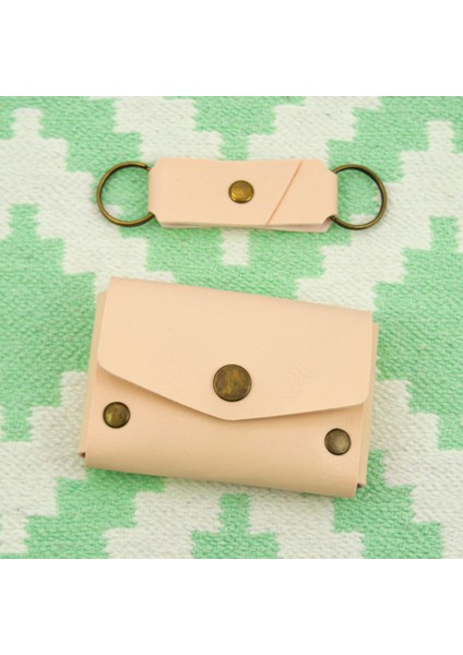 Pudra Renk Deri Cüzdan ve Anahtarlık Takımı, Yüksek Kalite Aksesuar fırsatları