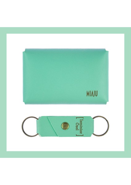 Açık Yeşil, Isminize Özel Kişiselleştirilebilir Cüzdan ve Anahtarlık Set, Unutulmaz Hediyelik Takım fiyatları