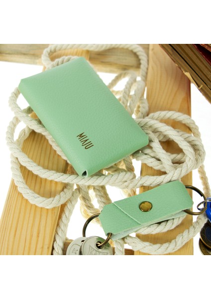 Açık Yeşil Renk Deri Cüzdan ve Anahtarlık Takımı, Yüksek Kalite Aksesuar fiyatları