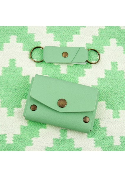 Açık Yeşil Renk Deri Cüzdan ve Anahtarlık Takımı, Yüksek Kalite Aksesuar fırsatları