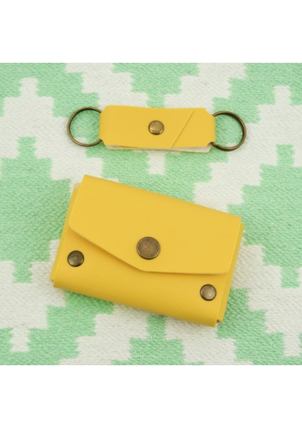 Sarı Renk Deri Cüzdan ve Anahtarlık Takımı, Yüksek Kalite Aksesuar fırsatları