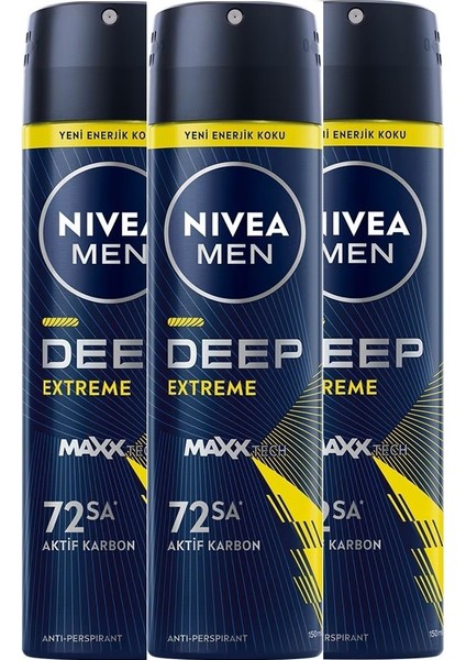 Nıvea Men Deep Extreme 150ML x 3 Adet