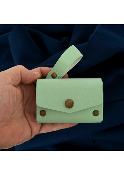 Açık Yeşil Renk Deri Cüzdan ve Anahtarlık Seti, Yüksek Kalite Hediyelik Ürün Seti fırsatları