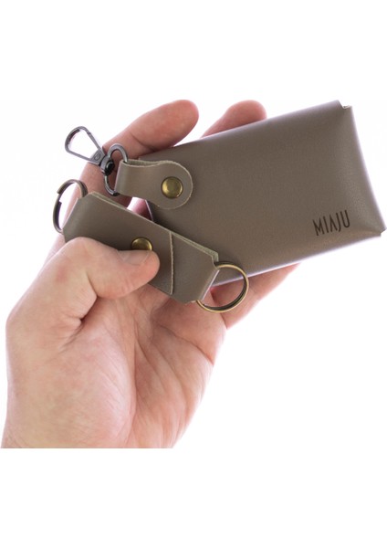 Sade Kahve Renk Deri Kancalı Bozuk Para Cüzdan Seti, Özel Günler Için En Iyi fiyatları