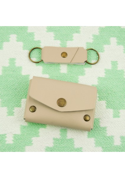 Sütlü Kahve Renk Deri Cüzdan ve Anahtarlık Takımı, Yüksek Kalite Aksesuar fırsatları