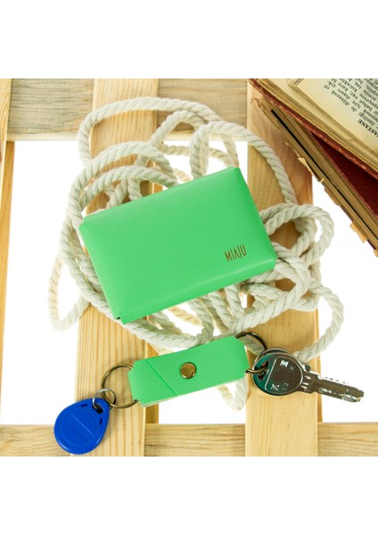 Fıstık Yeşil Renk Deri Cüzdan ve Anahtarlık Takımı, Yüksek Kalite Aksesuar fiyatları