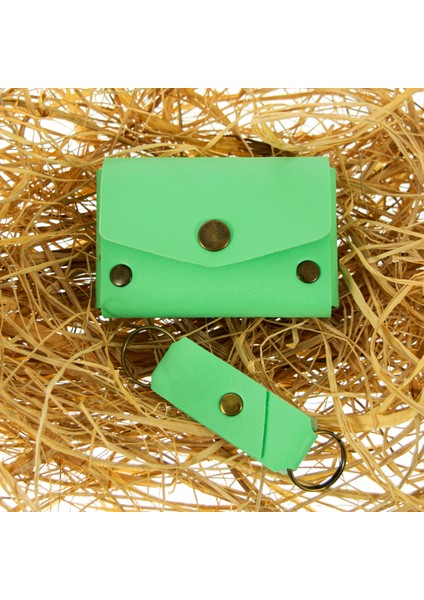 Fıstık Yeşil Renk Deri Cüzdan ve Anahtarlık Takımı, Yüksek Kalite Aksesuar modelleri