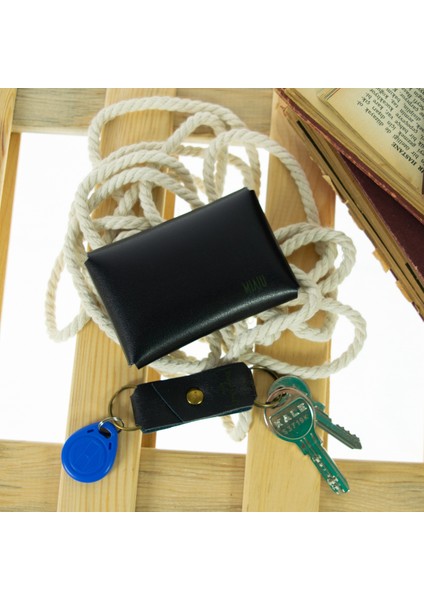 Siyah Renk Deri Cüzdan ve Anahtarlık Takımı, Yüksek Kalite Aksesuar fiyatları