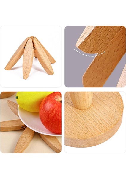 Ahşap Katlanır Nihale ve Çok Amaçlı Mutfak Altlığı Bardak Altlığı Mat 10 cm
