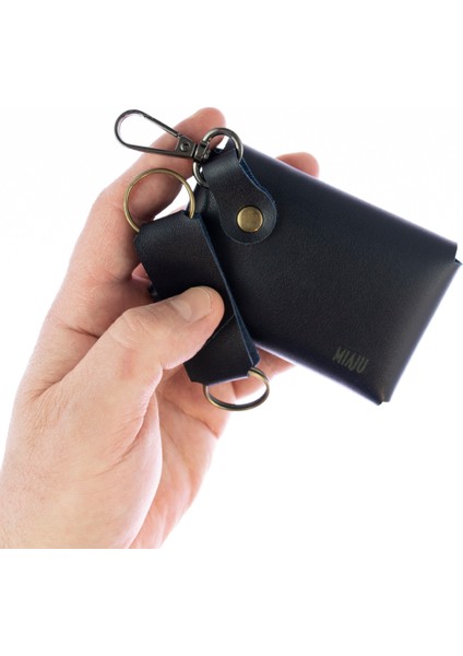 Lacivert Renk Deri Kancalı Bozuk Para Cüzdan Seti, Özel Günler Için En Iyi Hediye fiyatları