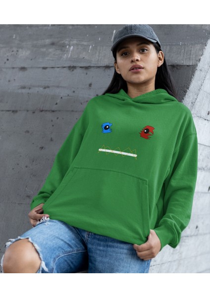 Hüzünlü Geometrik Gözler Kadın Baskılı Sweatshirt