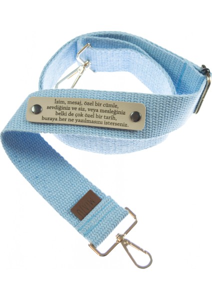 Açık Mavi Renk, Kombinini Tamamla, 120 cm Kişiye Özel, Hediyelik, Çapraz Çanta Omuz Askısı