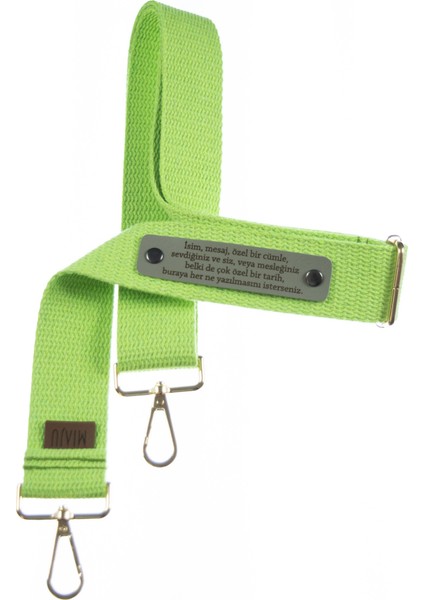 Neon Yeşil Renk, Sadece Size Özel Olarak Üretilen Hediyelik Laptop Çanta Askısı, 120 cm Kayış