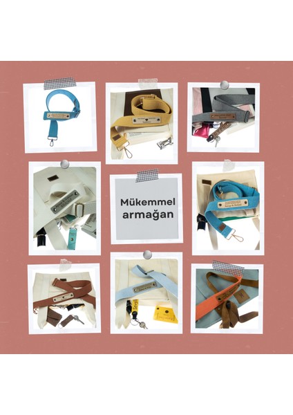 Mercan Renk, Müdürler Için Isminize Özel Şık ve Modern Çanta Omuz Askısı, 120 cm Benzersiz Hediyelik modelleri