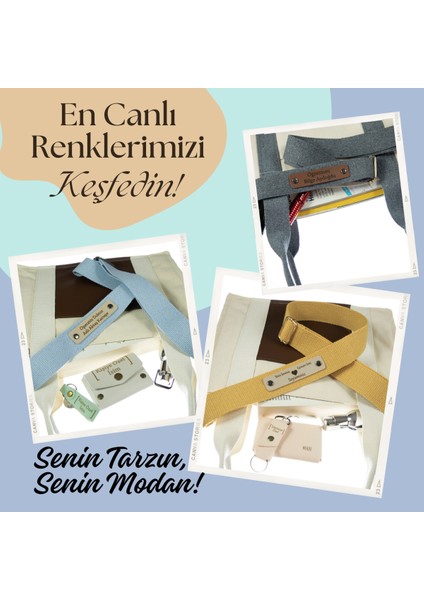 Hardal Renk, 120 Cm, Isme Özel Çocuk Gelişim Uzmanları Için Şık, Renkli Çanta Askısı, Kişisel Tasarı