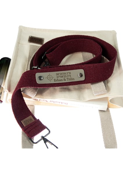 Bordo Renk, Kendi Adınıza Tasarlanmış Çanta Kemeri, 120 cm Çanta Askısı, Sevdiklerinize Hediye fırsatları