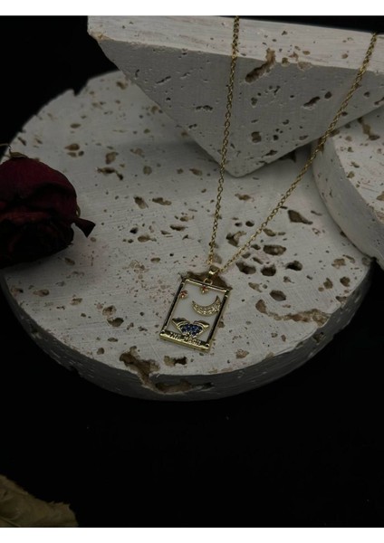 Altın Kaplama The Moon Tarot Kolye Gold