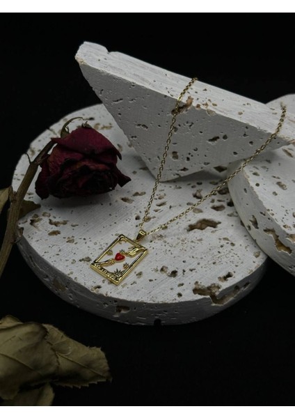 Altın Kaplama The Lovers Tarot Kolye