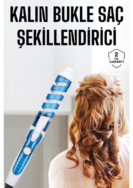 Saç Maşası Spiral Kalın Bukle Yüksek Isılı Profesyonel Maşa