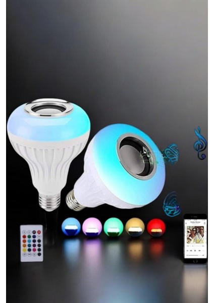 Kablosuz Bluetooth Hoparlör LED Lamba