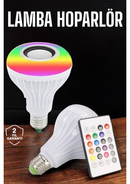 Kablosuz Bluetooth Hoparlör LED Lamba