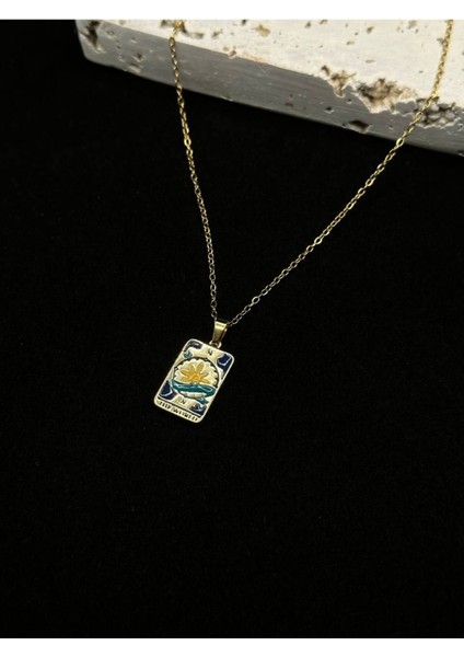Altın Kaplama The World Tarot Kolye
