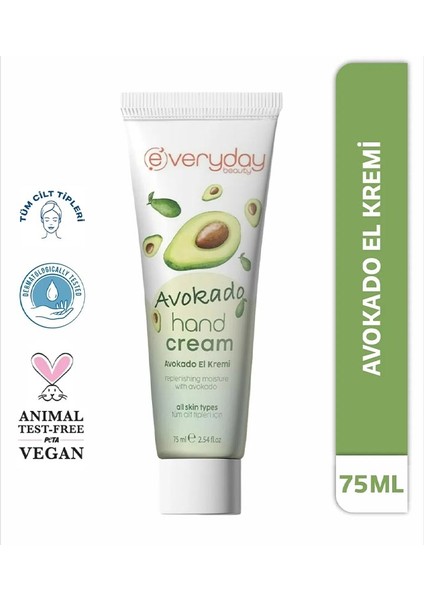 Avokado El Kremi 75 ml Derin Nemlendirme ve Besl