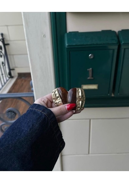Tasarım Gold Detay Vintage Kahverengi Küpe fırsatları