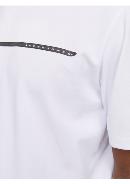 Jcofusıon Full Brandıng Tee Ss Crew Noos Erkek Beyaz Tshirt 12273120-01
