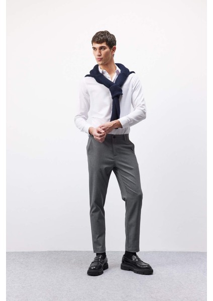 Pantolon Tailored Fit Basic Düz Paça Her Yöne Esneyen Cepli C7508AX24AU