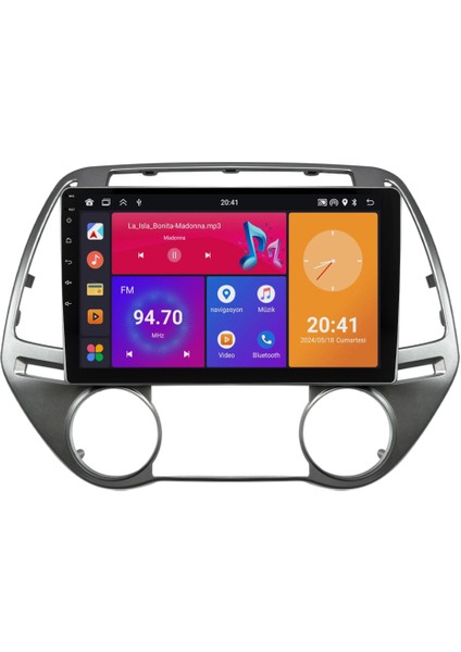 Hyundai I20 Android Multimedya Sistemi (2008-2012) 8+128 GB