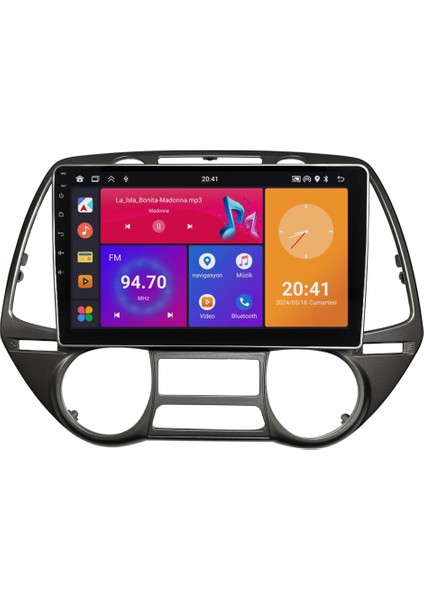 Hyundai I20 Android Multimedya Sistemi (2009-2012) 8+128 GB