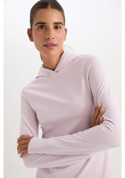 Fit Slim Fit Dar Kesim Kapüşonlu Sporcu Uzun Kollu Tişört D0637AX24AU modelleri
