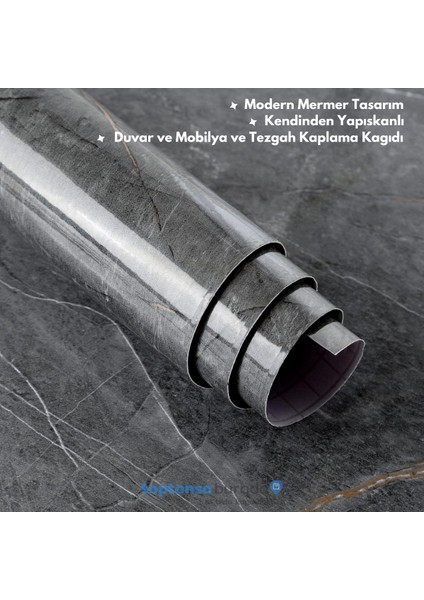 60CM×100CM Kendinden Yapışkanlı Mermer Desen Folyo Mutfak Dolap Masa Kaplama Duvarkağıdı