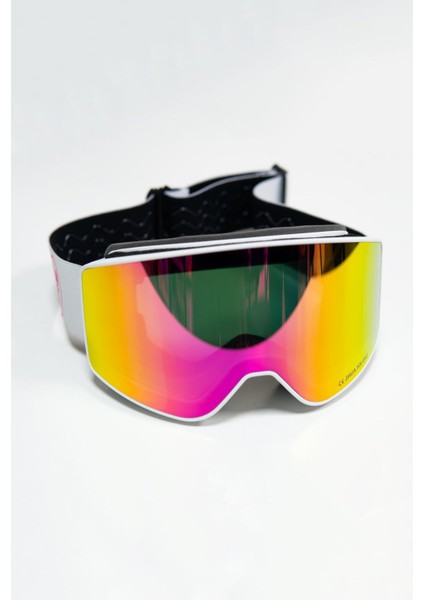 Profesyonel Kayak / Snowboard Gözlüğü Mıknatıslı Mor-Pembe Model