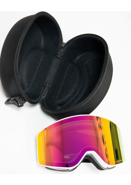Profesyonel Kayak / Snowboard Gözlüğü Mıknatıslı Mor-Pembe Model