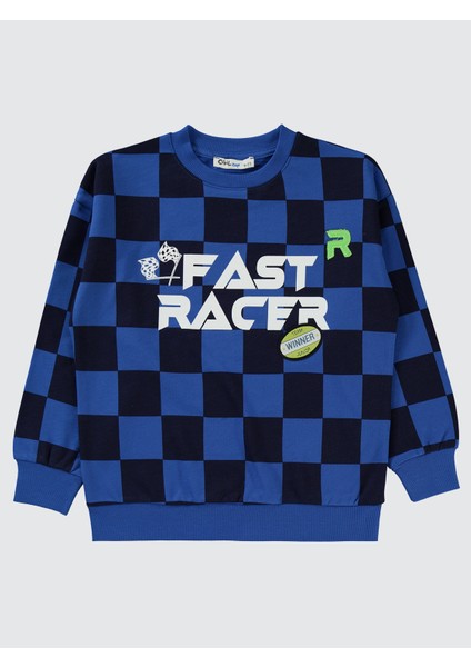 Erkek Çocuk Sweatshirt 6-9 Yaş Saks