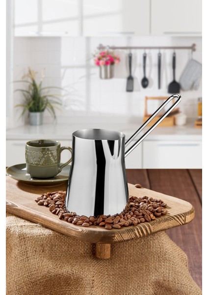 Paslanmaz Çelik 500 ml Orta Boy Cezve ( 6 Fincan Ölçüsünde ) fiyatları