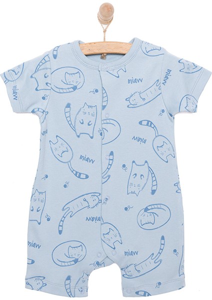 Yenidoğan Organic Sleepy Cat Uni Kısa Tulum Unisex
