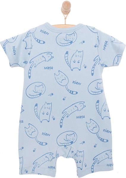 Yenidoğan Organic Sleepy Cat Uni Kısa Tulum Unisex