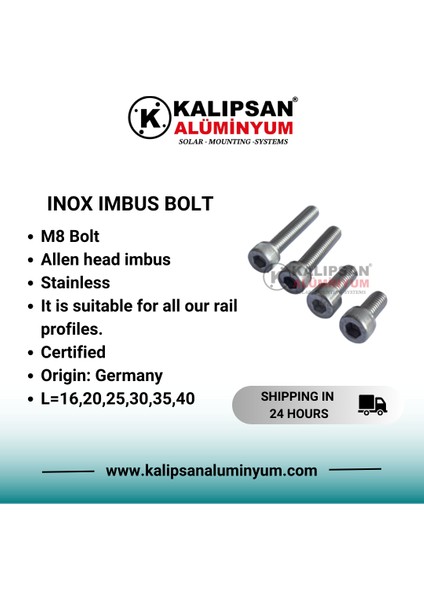 M8X25 Inox Imbus Civata (200 Adet)