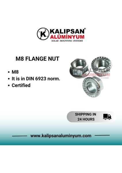 M8 Flaşlı Somun 200 Adet